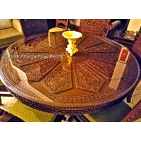 Teak Wood  Flower Shape Dining- 023 - Image 2