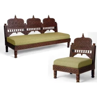 Perkota Back Rajwadi Teak Sofa - Image 6