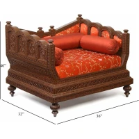 Marwadi Maharaja Hand carved teak Sofa - Image 2
