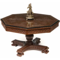 Carved teak table 014 - Image 2