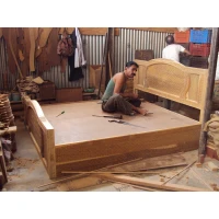 Carved Teak Bed 033 - Image 6