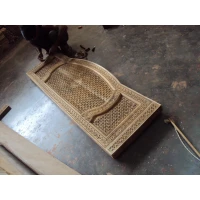 Carved Teak Bed 033 - Image 7