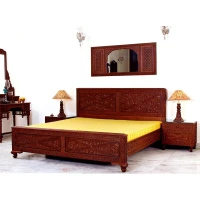 teak rectangular bed 002 - Image 1