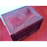 Carved Teak Bed 033 - Image 4