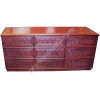 Carved Teak Bed 033 - Image 5
