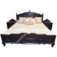 Maharaja Teak Hand Carved Bed - Image 3