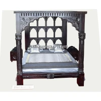 Solid Pillar Bed with canopy - Image 2