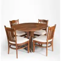 Oval shape Solid wood dining with 4 chairs. - Image 3