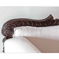Elegant Fine Carved Teak Couch - Image 4