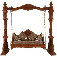 Double swan jaali seat teak swing - Image 2