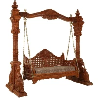 Double swan jaali seat teak swing - Image 1