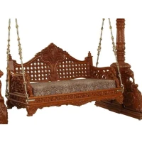 Double swan jaali seat teak swing - Image 4