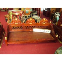 Fine Jaali Pillar Teak Swing | Carved Wooden Swing | Wooden Jhoola - Image 5