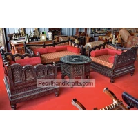 Marwadi Maharaja Hand carved teak Sofa - Image 6