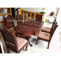 Teak Dining With Arc Shape-017 - Image 7