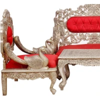 Silver/ Metal Peacock Sofa - Image 7