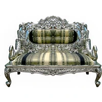 Silver/ Metal Peacock Sofa - Image 4
