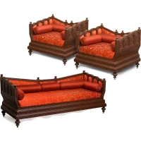Marwadi Maharaja Hand carved teak Sofa - Image 12