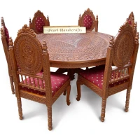 Jaisalmer fine carved dining teak chair - Image 3