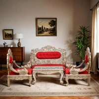 Silver/ Metal Peacock Sofa - Image 1