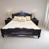 Maharaja Teak Hand Carved Bed - Image 1