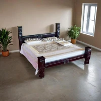 Solid Carved Pillar Bed - Image 1