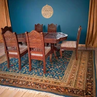 Teak Dining With Arc Shape-017 - Image 8