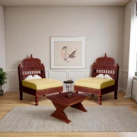 Perkota Back Rajwadi Teak Sofa - Image 4