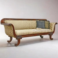 Elegant lobby teak wood sofa - Image 2