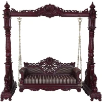 Double peacock chowki base teak Swing 055 - Image 16