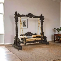 Double peacock chowki base teak Swing 055 - Image 1