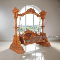 Round Neck Peacock Teak Swing - Image 1