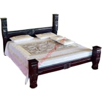 Solid Carved Pillar Bed - Image 3