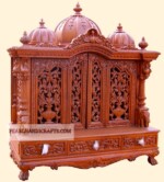 CRTM002- Wooden handicrafts mandir manufacturer in Rajasthan