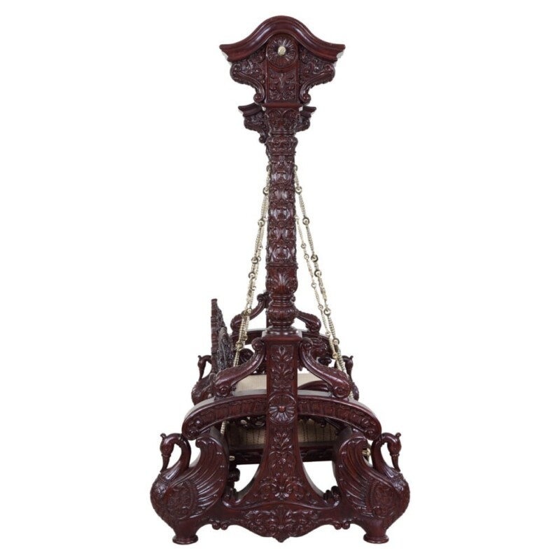 CRWSW064- Wood Carving Swing Manufacturer in Rajasthan