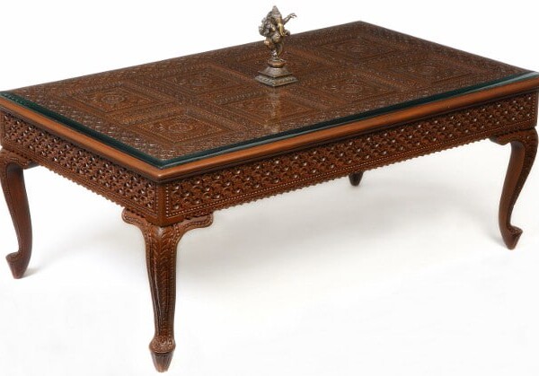 Carved teak table 017, Handicraft Table Manufacturers in Ajmer