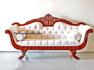 Carved teak sofa