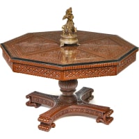 Carved teak table 014 - Image 1