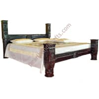 Solid Carved Pillar Bed - Image 5