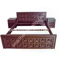 Flower Sheesham Bed - Image 2