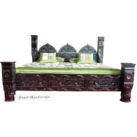 Traditional 3 Mehrab pillar BED 045 - Image 6