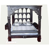 Solid Pillar Bed with canopy - Image 2
