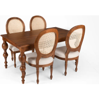 Gujrati rattan dining Table with 6 Chairs - Image 1