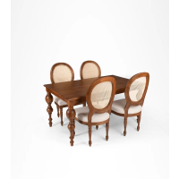 Gujrati rattan dining Table with 6 Chairs - Image 3