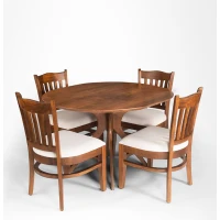 Oval shape Solid wood dining with 4 chairs. - Image 3