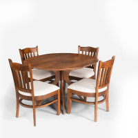 Oval shape Solid wood dining with 4 chairs. - Image 1