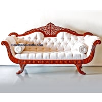 Jaali flower teak sofa 010 - Image 1