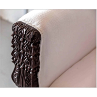 Elegant Fine Carved Teak Couch - Image 3
