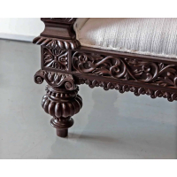 Elegant Fine Carved Teak Couch - Image 7