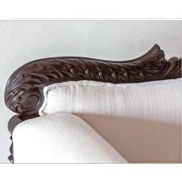 Elegant Fine Carved Teak Couch - Image 4